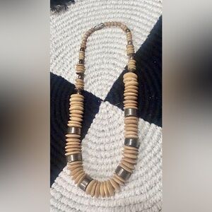 Vintage boho bone necklace